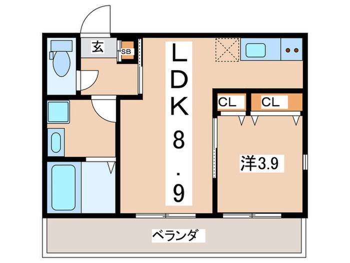 アークフォート杉田(1LDK/2階)の間取り写真