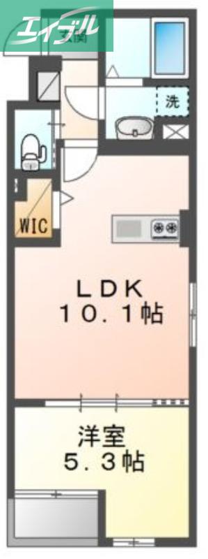 RKマンション(1LDK/4階)の間取り写真