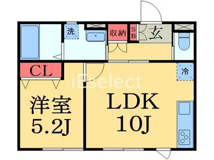 PRENDRE D(1LDK/1階)の間取り写真