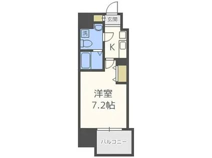 アドバンス大阪ルーチェ(1K/2階)の間取り写真