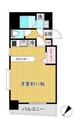 グリフィン新横浜・伍番館(ワンルーム/10階)の間取り写真