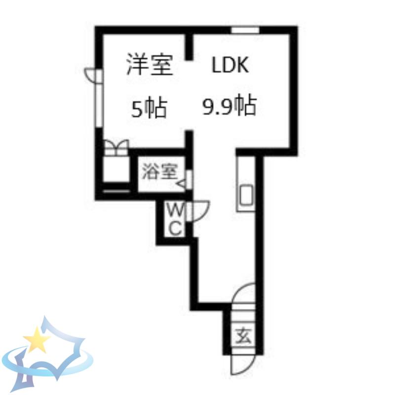 キラメック知事公館I・II(1LDK/3階)の間取り写真