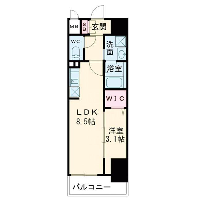 ALIVIS九条(1LDK/6階)の間取り写真