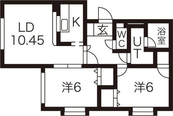 ル・シェルI(2LDK/3階)の間取り写真