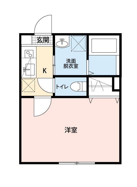 クレストコート葛城(1K/2階)の間取り写真