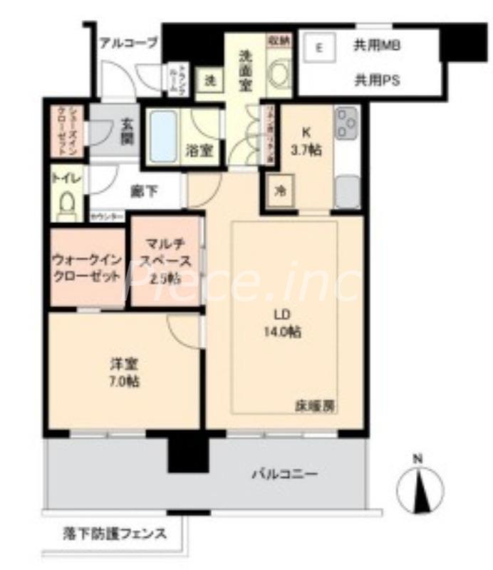 エルザグレース堀江タワー(1LDK/3階)の間取り写真