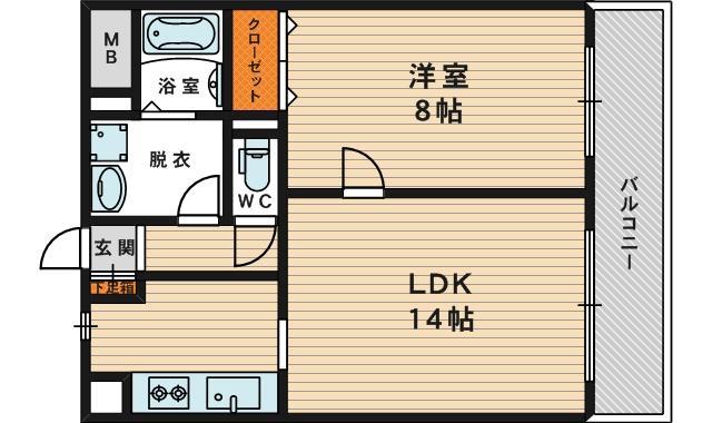ディベールメゾン(1LDK/3階)の間取り写真