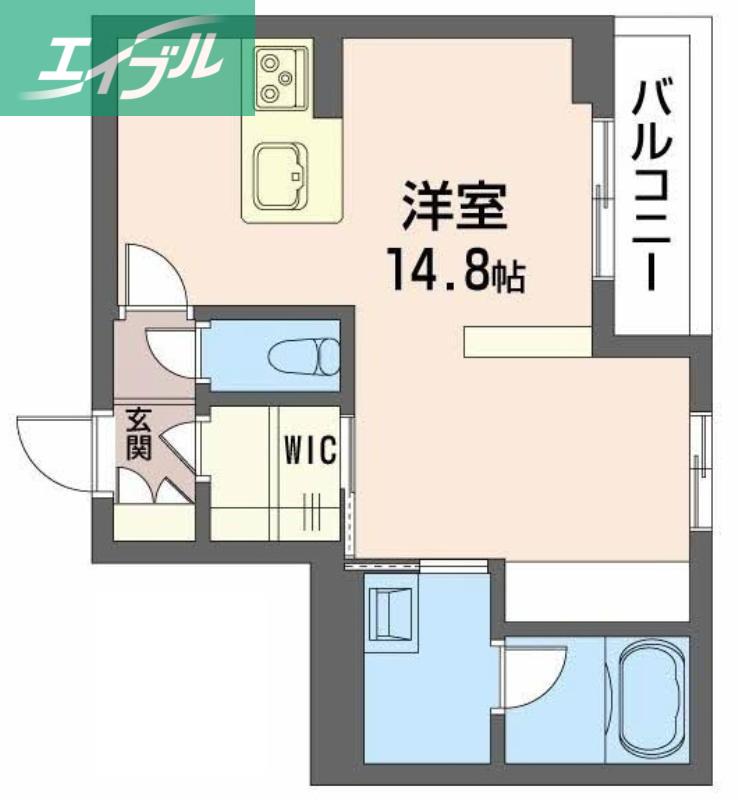 ユーグレイス東島田(ワンルーム/3階)の間取り写真