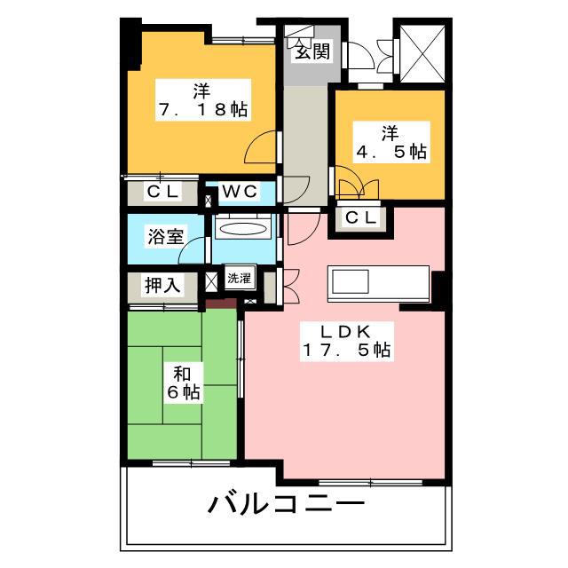 セントラルイースト(3LDK/10階)の間取り写真
