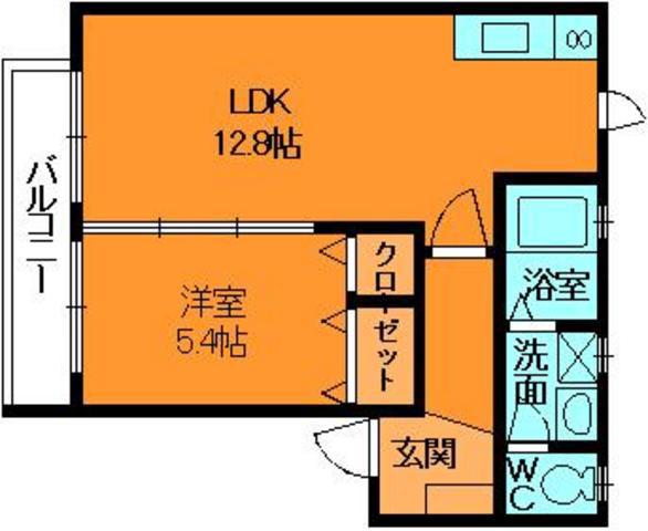 コンフォート東福寺A棟(1LDK/1階)の間取り写真