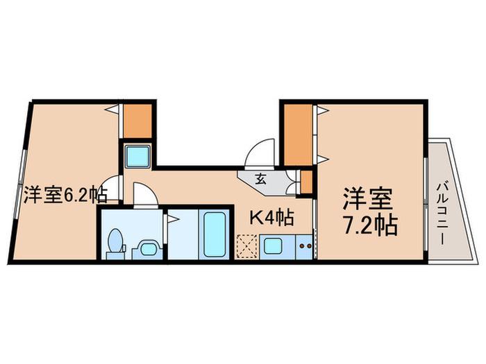 レガロ雑司が谷(2K/2階)の間取り写真