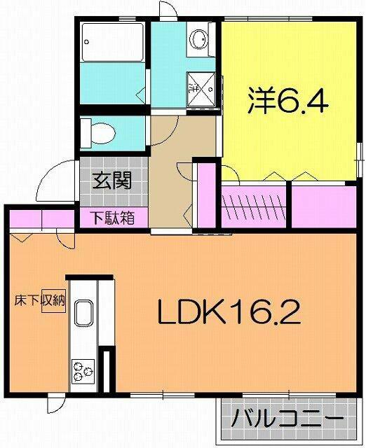 ディアコートNA(1LDK/1階)の間取り写真
