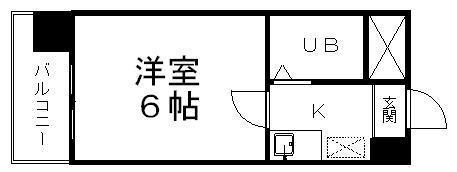 ベルシティ苦竹(1K/3階)の間取り写真