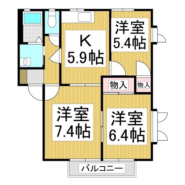 パストラルハイム B棟(3K/1階)の間取り写真