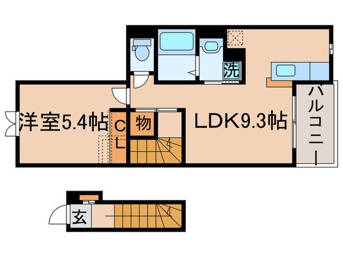 フレグランス ベル(1LDK/2階)の間取り写真