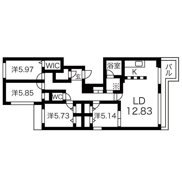 FUSHIMI-CITY.STELLA(4LDK/4階)の間取り写真