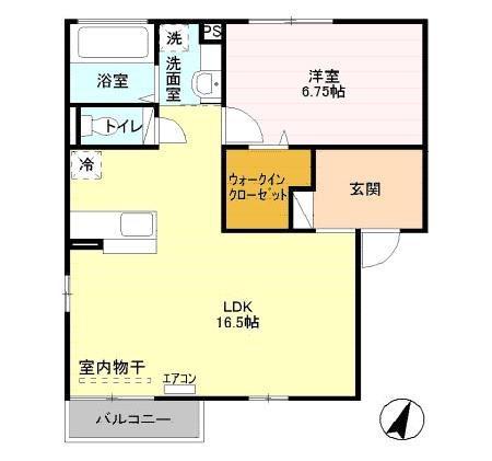 エルデスティーノ(1LDK/2階)の間取り写真