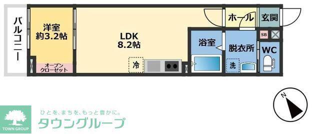 メゾン・ドゥ・アッシュ柏の葉(1LDK/3階)の間取り写真
