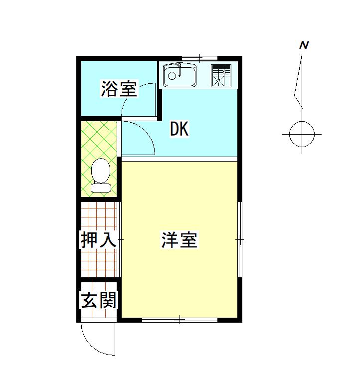 花園コーポ(1K/2階)の間取り写真