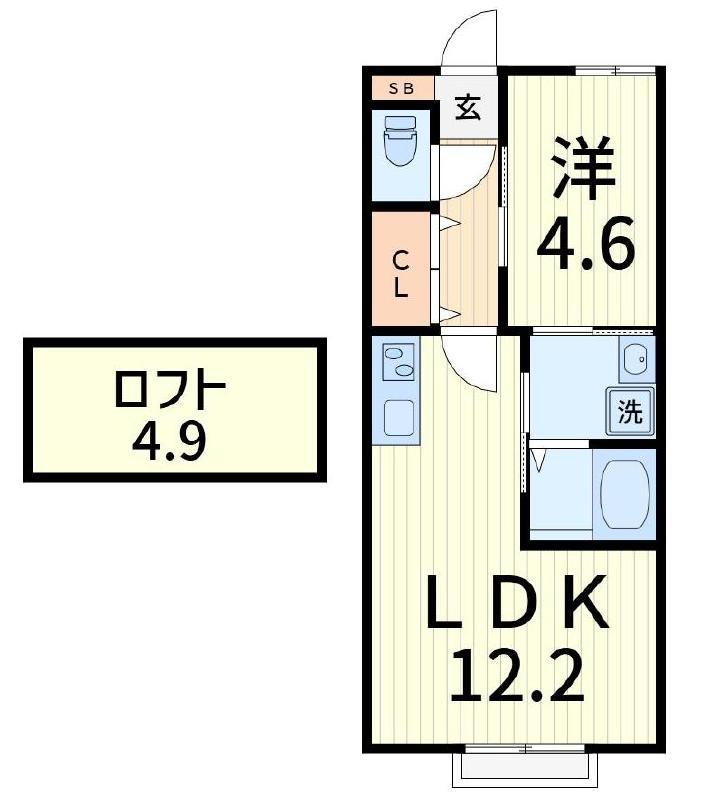 ラピス新宿(1LDK/2階)の間取り写真