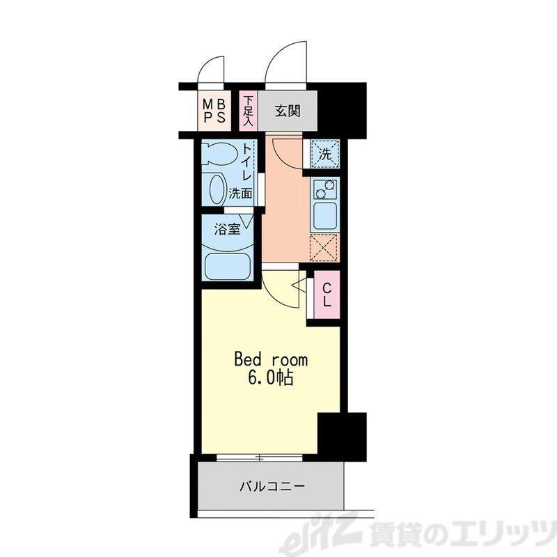 HS梅田イースト(1K/12階)の間取り写真