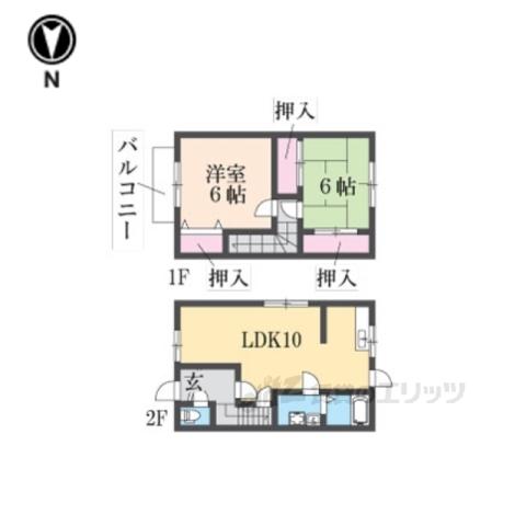 ファミール荒山C(2LDK/1階)の間取り写真
