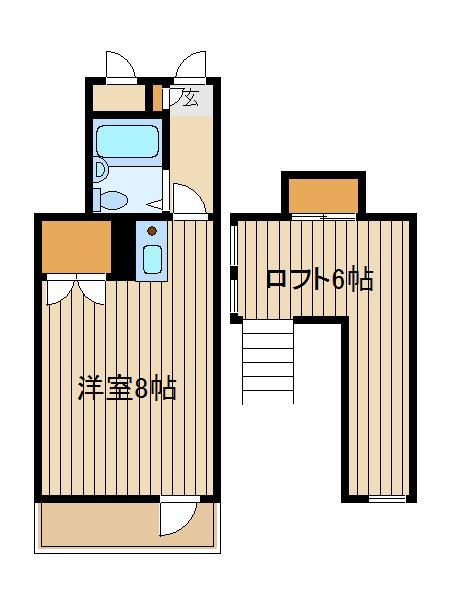 レイクサイド石神井(ワンルーム/2階)の間取り写真