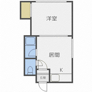 カノン美園(1DK/1階)の間取り写真