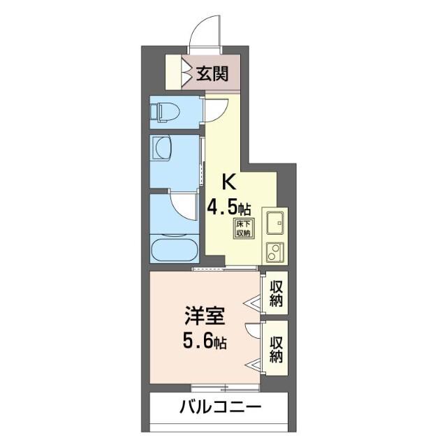 オルテンシア今泉(1K/1階)の間取り写真