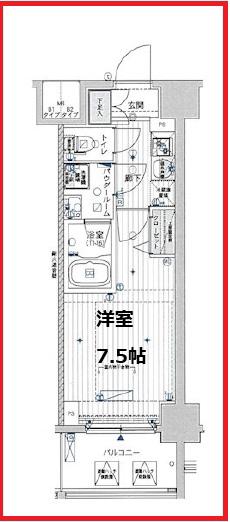 メインステージ浅草入谷II(1K/8階)の間取り写真