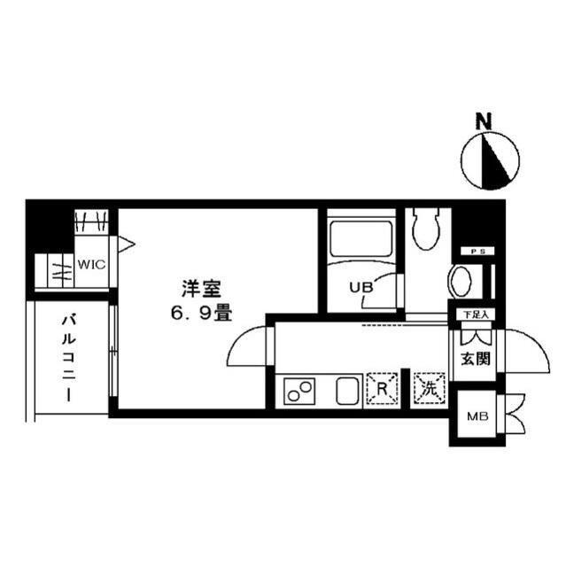 ＪＲ常磐線 三河島駅 徒歩5分 9階建 築20年(1K/4階)の間取り写真
