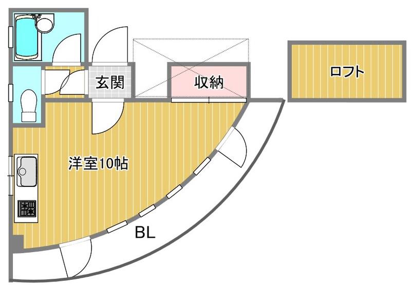東武東上線 ときわ台駅 外国籍可 2口コンロ有 ロフト有(ワンルーム/4階)の間取り写真