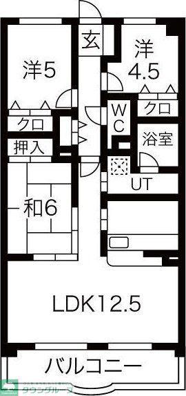 クレストヒルズ東山(3LDK/3階)の間取り写真
