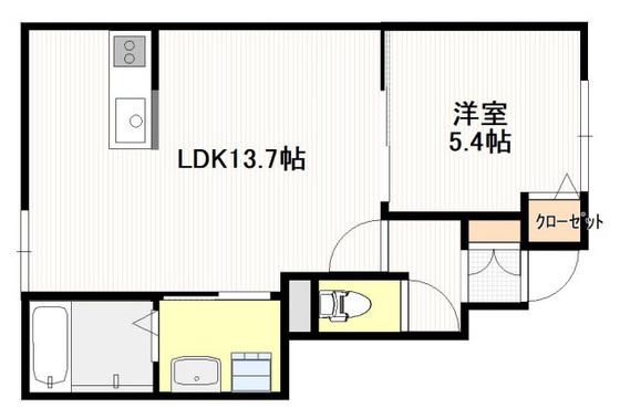 ARVA DUE(1LDK/1階)の間取り写真