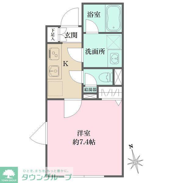 アトリオフラッツ三軒茶屋ノース(1K/4階)の間取り写真