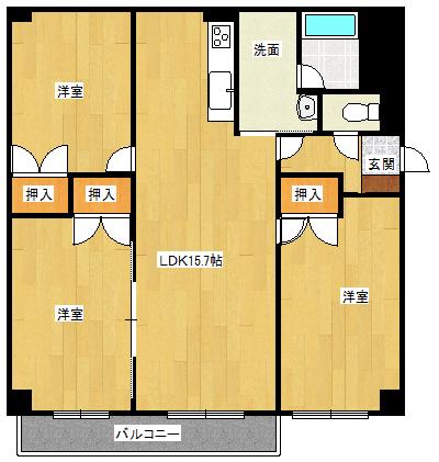 CENTER CITY6(3LDK/6階)の間取り写真