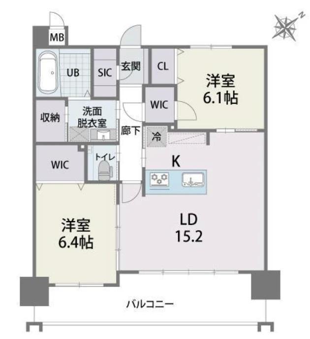YGM松島LUXE(2LDK/7階)の間取り写真