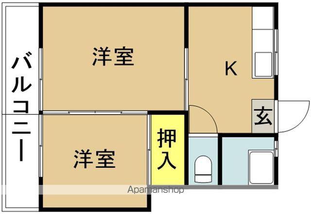ハミーコーポ(2DK/2階)の間取り写真