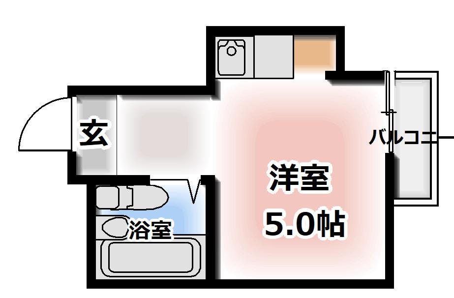 リラッサ大和田(ワンルーム/2階)の間取り写真