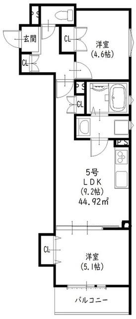 クリエオーレ南新町(2LDK/3階)の間取り写真