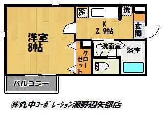 RIDVAN GARDEN(1K/2階)の間取り写真