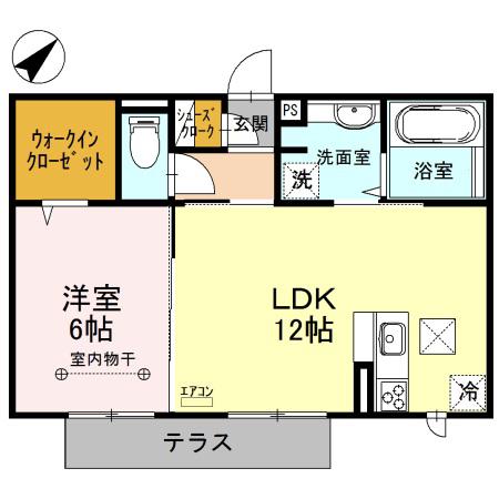 ファミーユ(1LDK/1階)の間取り写真