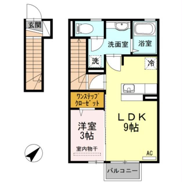 アーバンブリーズII(1LDK/2階)の間取り写真