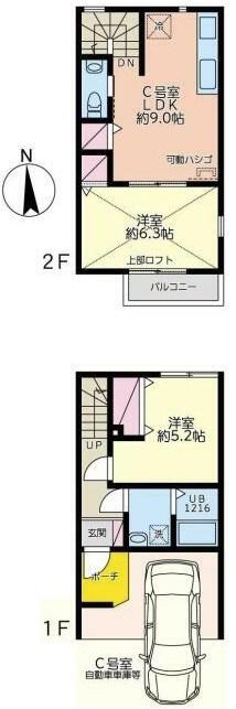 ロータス下田(2LDK/1階)の間取り写真