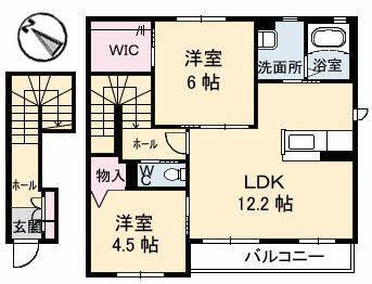 アクアマリン(2LDK/2階)の間取り写真