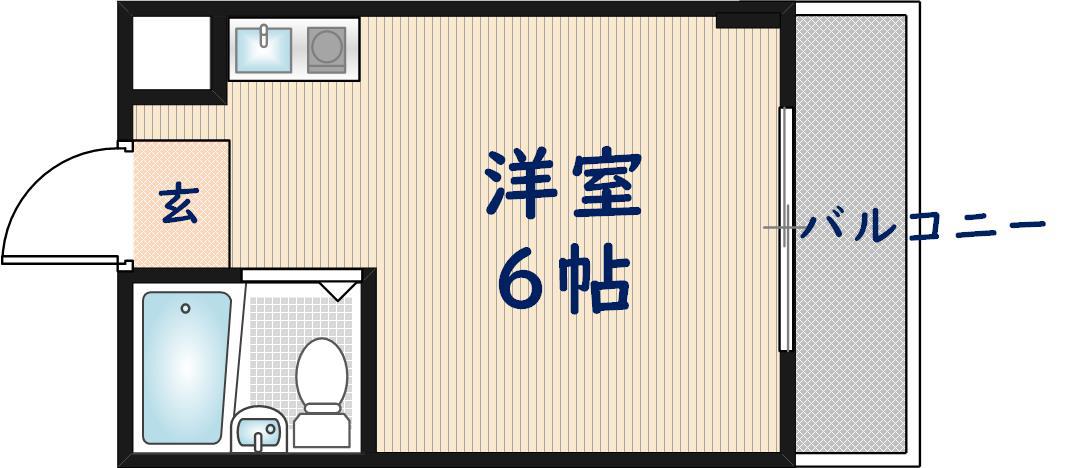 エトワールヴィルR瓜生堂(ワンルーム/2階)の間取り写真