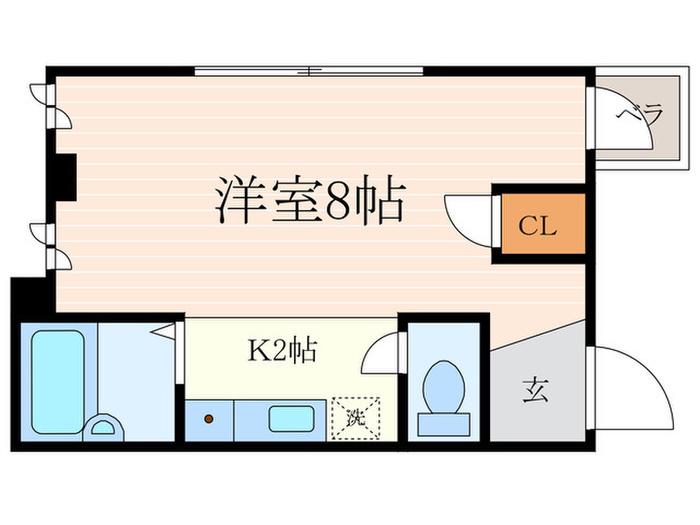 リバティ室町(1K/3階)の間取り写真
