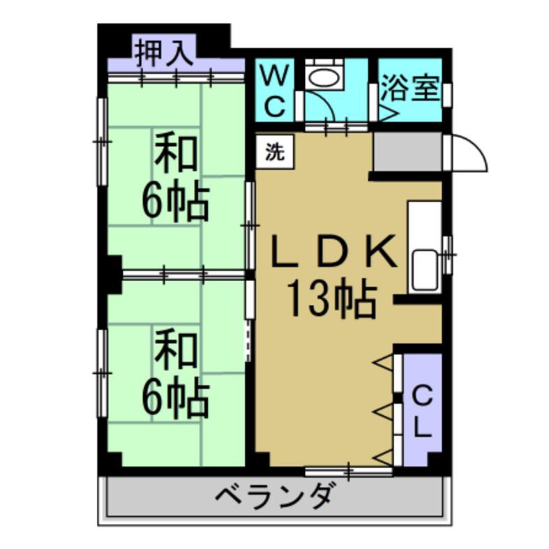 第3近藤ハイツ(2LDK/2階)の間取り写真