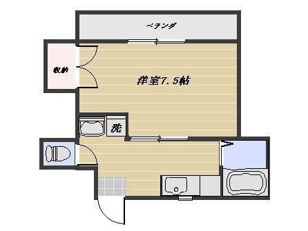 中屋ビル(1K/3階)の間取り写真