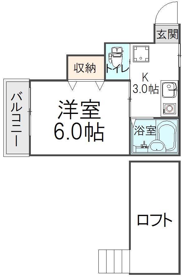 LUNARIA IV(1K/2階)の間取り写真
